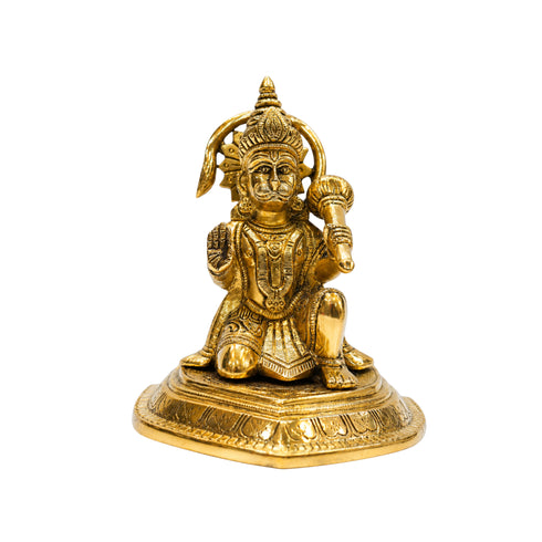 Brass Sitting Hanuman Ji Idol 1933g