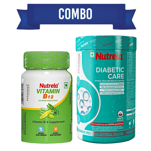Patanjali Combo-Diabetic Care (400 G) + Nutrela B12 capsule (30N)