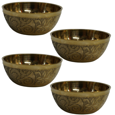 Brass Bowls With Design 59g Pack of 4