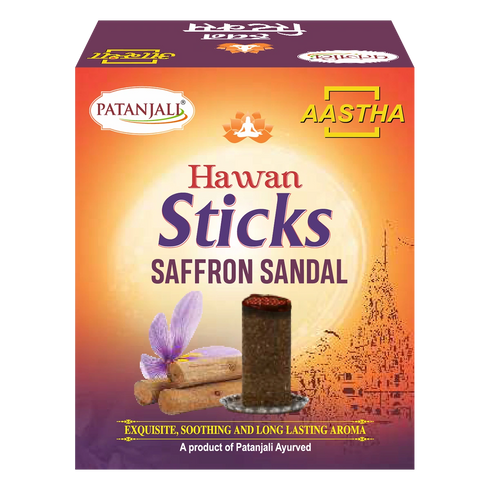 Patanjali Aastha Hawan Stick Saffron Sandal-20 N