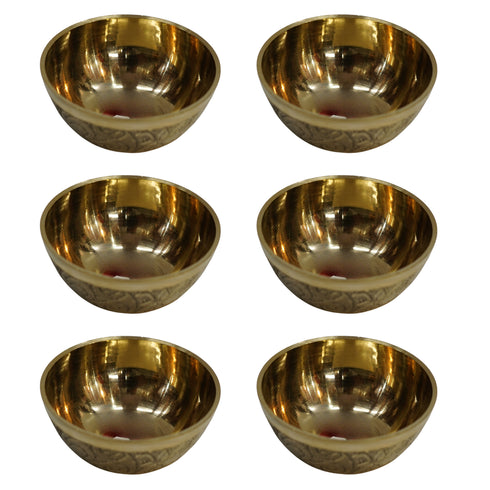 Brass Bowls With Design 59g Pack of 6