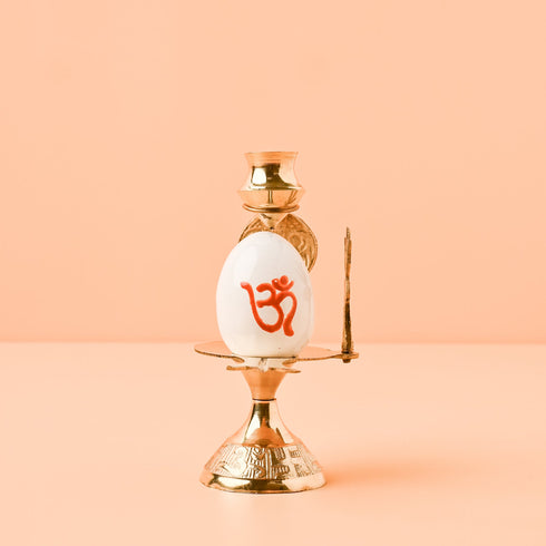 Samskara Home White Stone Shivalingam Big