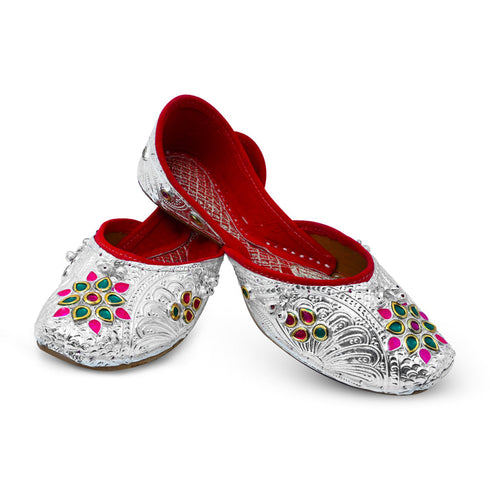 Khushbu Handcrafted Silver Bridal Shoes