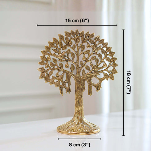 Pure Brass Kalpvriksh Tree with Birds (7 inch)