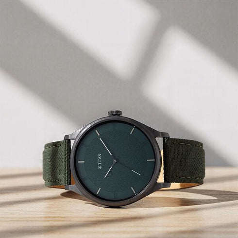 Titan Workwear Green Dial Analog Leather Strap Watch for Men