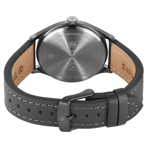 Titan Neo Basics Analog with Gray Dial Gray Leather Strap Watch for Men (Model 1802QL04)