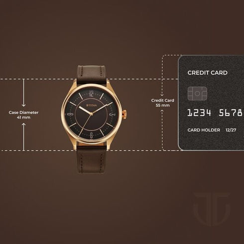Titan Neo Basics Analog with Brown Dial Brown Leather Strap Watch for Men