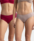 Jockey High Coverage Micro Modal Hipster With Ultrasoft Concealed Waistband | Mocha & Anemone | Pack of 2