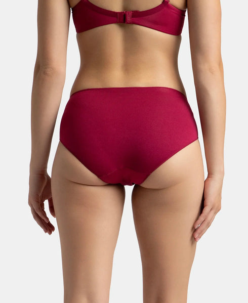 Jockey High Coverage Micro Modal Hipster With Ultrasoft Concealed Waistband | Mocha & Anemone | Pack of 2