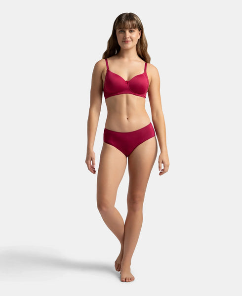 Jockey High Coverage Micro Modal Hipster With Ultrasoft Concealed Waistband | Mocha & Anemone | Pack of 2