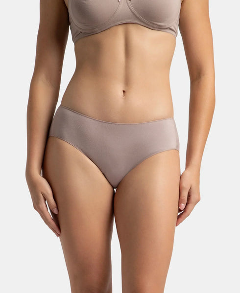 Jockey High Coverage Micro Modal Hipster With Ultrasoft Concealed Waistband | Mocha & Anemone | Pack of 2