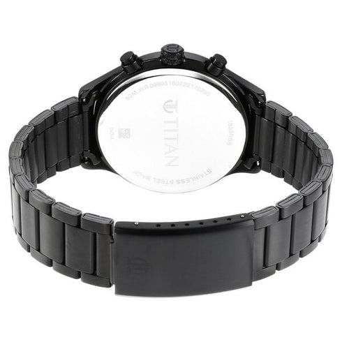 Titan Neo Black Dial Quartz Multifunction Stainless Steel Strap watch