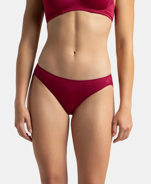 Jockey Medium Coverage Micro Modal Bikini With Concealed Waistband | Mocha & Anemone | Pack of 2