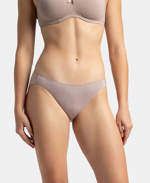 Jockey Medium Coverage Micro Modal Bikini With Concealed Waistband | Mocha & Anemone | Pack of 2
