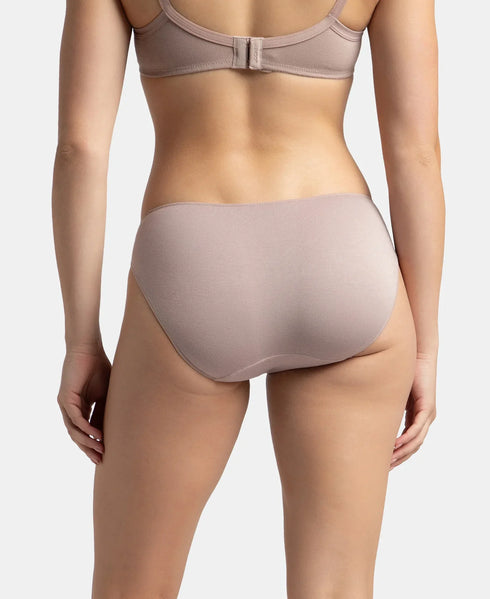 Jockey Medium Coverage Micro Modal Bikini With Concealed Waistband | Mocha & Anemone | Pack of 2