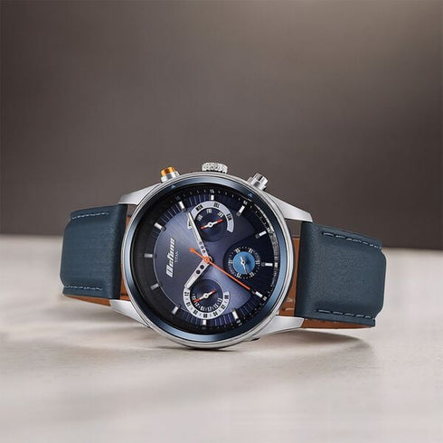 Titan Octane Quartz Multifunction Blue Dial With Blue Leather Strap Watch For Men