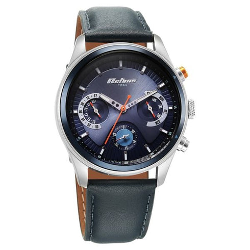 Titan Octane Quartz Multifunction Blue Dial With Blue Leather Strap Watch For Men