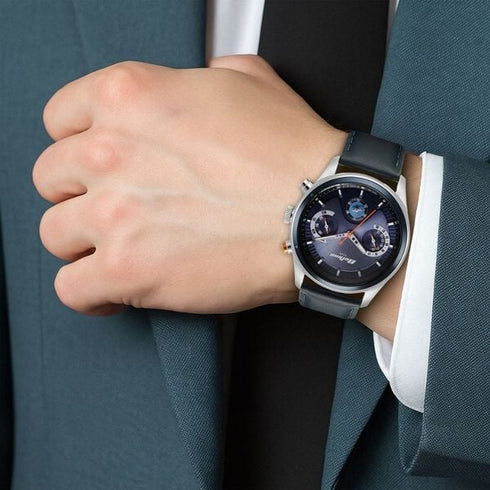 Titan Octane Quartz Multifunction Blue Dial With Blue Leather Strap Watch For Men