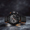 Titan Octane Quartz Multifunction Black Dial With Black Leather Strap Watch For Men