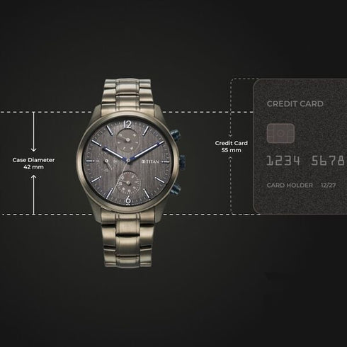 Titan Neo Splash Quartz Multifunction Anthracite Dial Stainless Steel