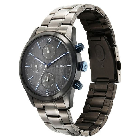 Titan Neo Splash Quartz Multifunction Anthracite Dial Stainless Steel