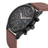 Titan Workwear Multifunction Black Dial Brown Leather Strap Watch For Men
