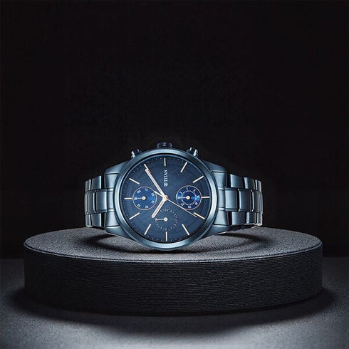 Titan Neo Splash Quartz Analog with Date Blue Dial Blue Stainless Steel Strap Watch
