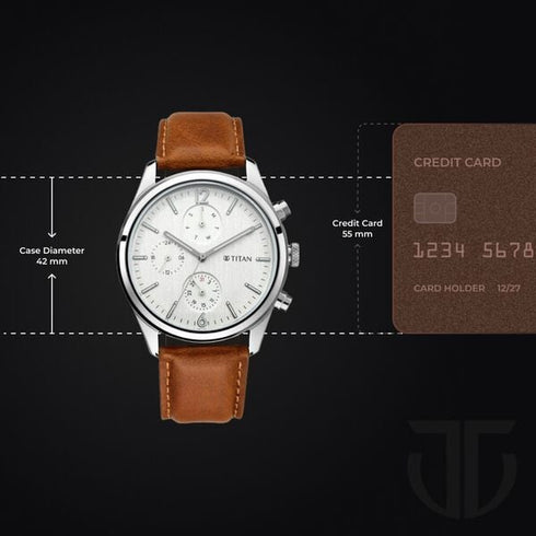 Titan Men's Metropolitan Charm: Men's Multifunctional Black Watch with Leather Strap