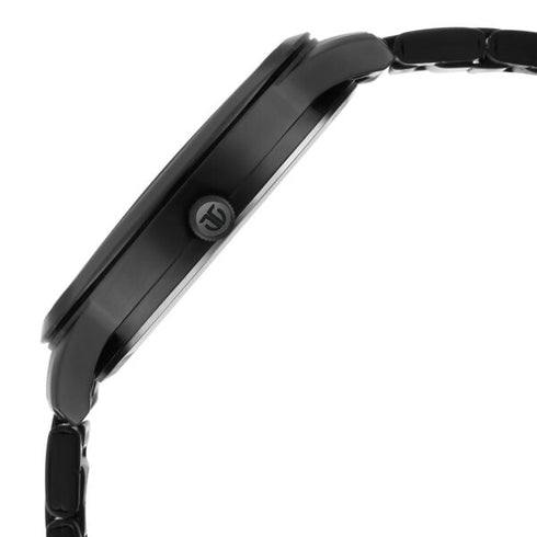 Titan Minimals Quartz Analog with Date Black Dial Black Metal Strap Watch