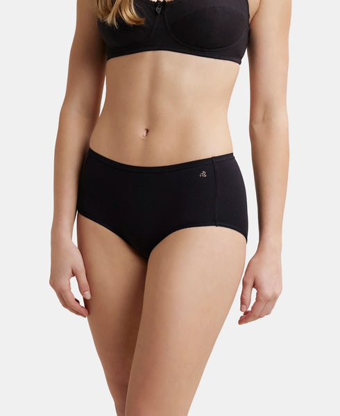 Jockey Full Coverage Micro Modal Full Brief With Exposed Waistband | Black