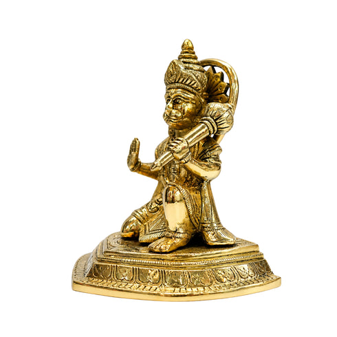 Brass Sitting Hanuman Ji Idol 1933g