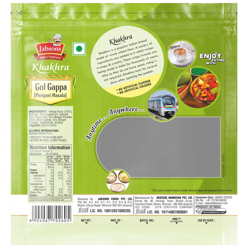 Jabsons Foods Golgappa Khakhra