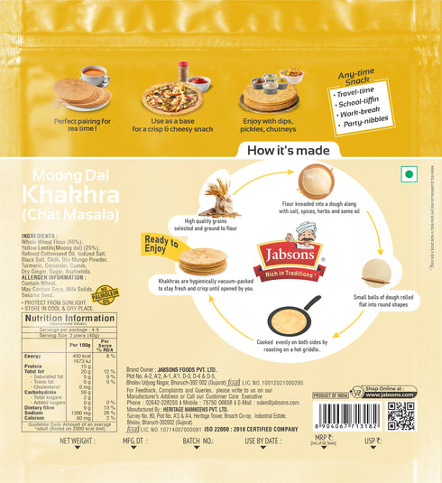 Jabsons Foods Moong Dal Khakhra