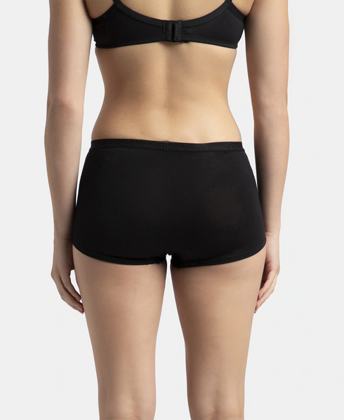 Jockey Full Coverage Micro Modal Boy Shorts with StayFresh Treatment | Black