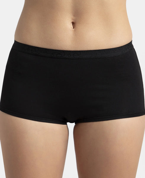 Jockey Full Coverage Micro Modal Boy Shorts with StayFresh Treatment | Black