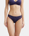 Jockey Medium Coverage Soft Touch Microfiber Lace Styled Bikini With StayFresh Treatment | Classic Navy