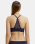 Jockey Under-Wired Padded Soft Touch Microfiber Stretch Full Coverage T-Shirt Bra with Lace Back Styling - Classic Navy