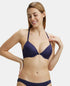 Jockey Under-Wired Padded Soft Touch Microfiber Stretch Full Coverage T-Shirt Bra with Lace Back Styling - Classic Navy