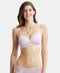 Jockey Wirefree Padded Soft Touch Microfiber Stretch Full Coverage T-Shirt Bra with Lace Styling - Fragrant Lily