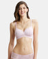 Jockey Wirefree Padded Soft Touch Microfiber Stretch Full Coverage T-Shirt Bra with Lace Styling - Fragrant Lily