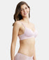 Jockey Wirefree Padded Soft Touch Microfiber Stretch Full Coverage T-Shirt Bra with Lace Styling - Fragrant Lily