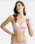 Jockey Wirefree Padded Soft Touch Microfiber Stretch Full Coverage T-Shirt Bra with Lace Styling - Fragrant Lily