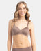 Jockey Wirefree Padded Microfiber Stretch Full Coverage T-Shirt Bra with Magic Under Cup - Deep Taupe