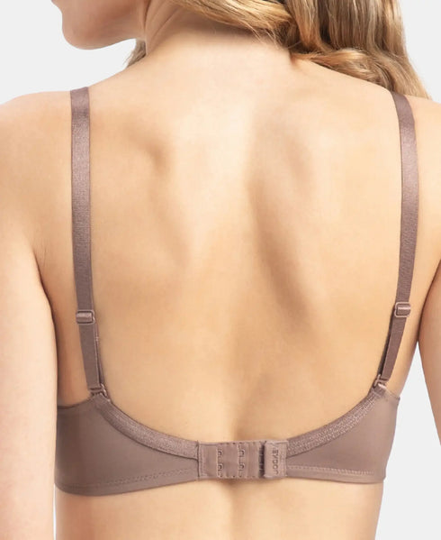Jockey Wirefree Padded Microfiber Stretch Full Coverage T-Shirt Bra with Magic Under Cup - Deep Taupe