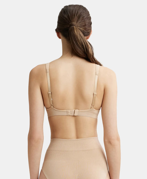 Jockey Wirefree Non Padded Soft Touch Microfiber Stretch Full Coverage Everyday Bra with Stylised Mesh Panel - Light Skin