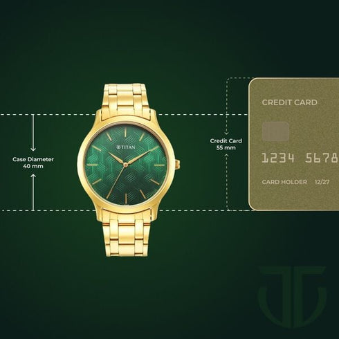 Titan Karishma Radiance Green Dial Analog Stainless Steel Strap watch for Men