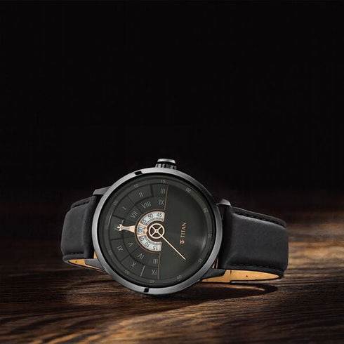 Titan Maritime Green Dial Analog Leather Strap watch for Men