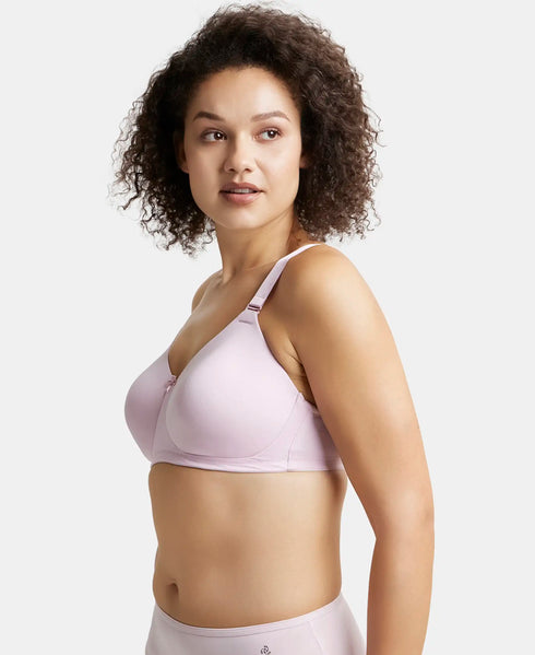 Jockey Wirefree Padded Soft Touch Microfiber Stretch Full Coverage Plus Size Bra with Magic Under Cup - Fragrant Lily