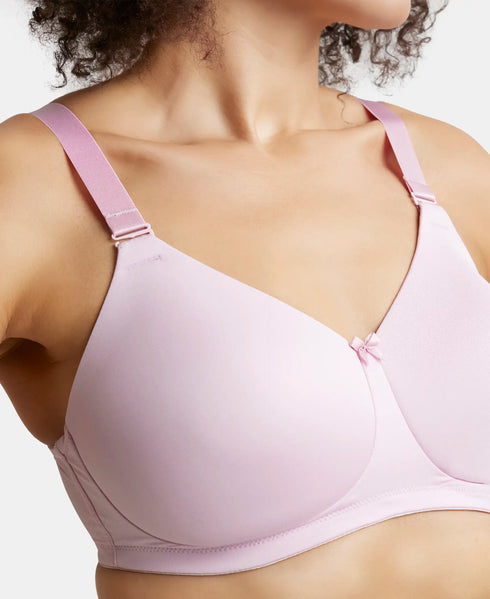 Jockey Wirefree Padded Soft Touch Microfiber Stretch Full Coverage Plus Size Bra with Magic Under Cup - Fragrant Lily