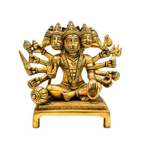 Brass Panchmukhi Hanuman Idol 2162g